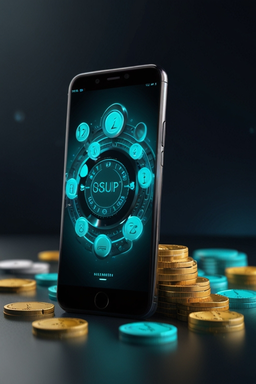 Smartphone avec l’app casino Vegas Hero